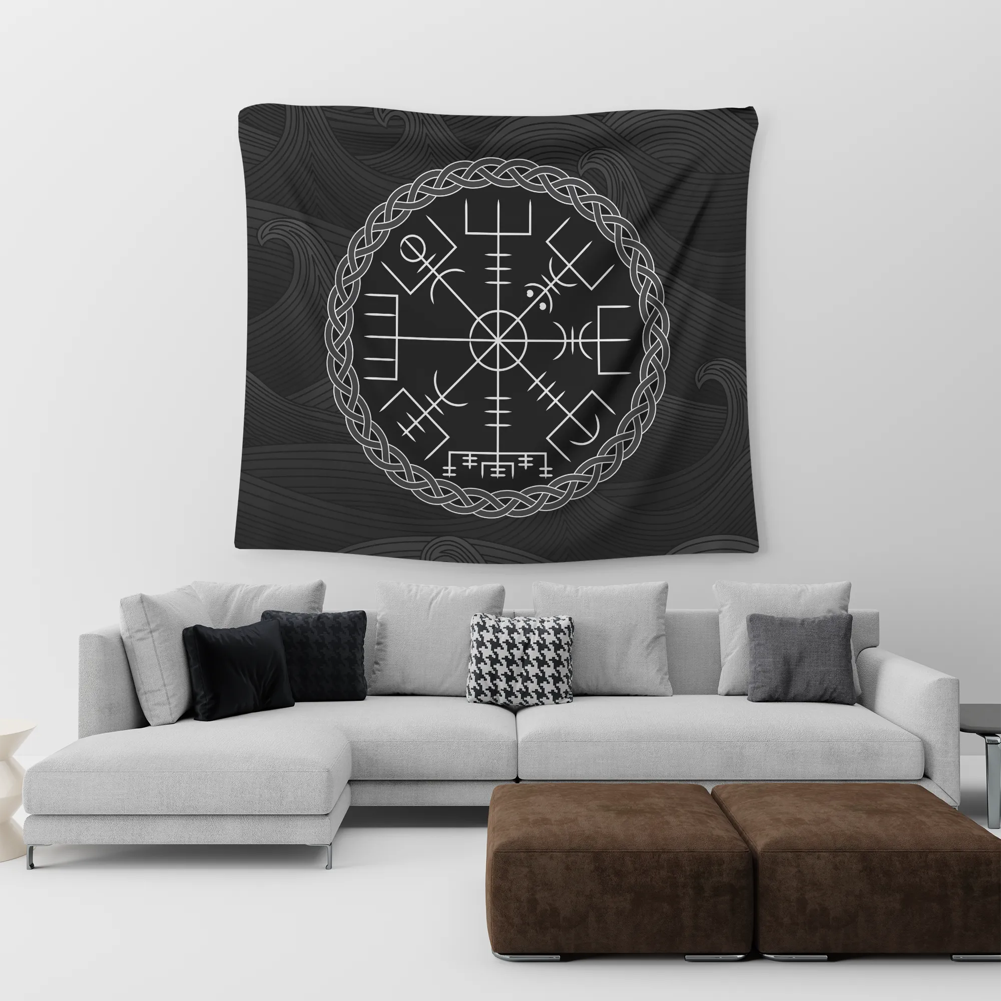 Vegvisir Viking Compass Wall Tapestry