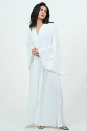 White Ruffle Abaya