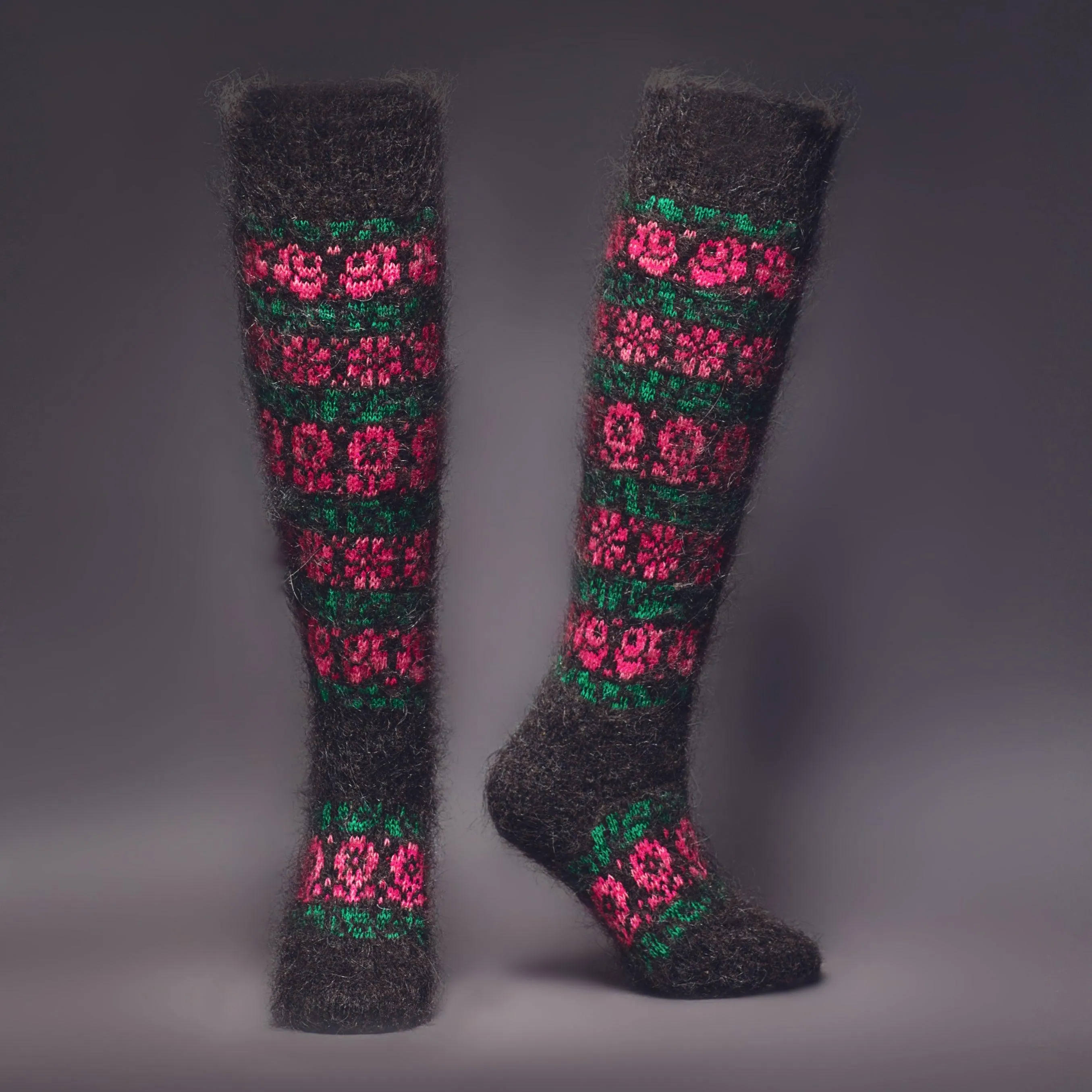 Women's Bountiful Blossoms Goat Wool Knee-High Socks