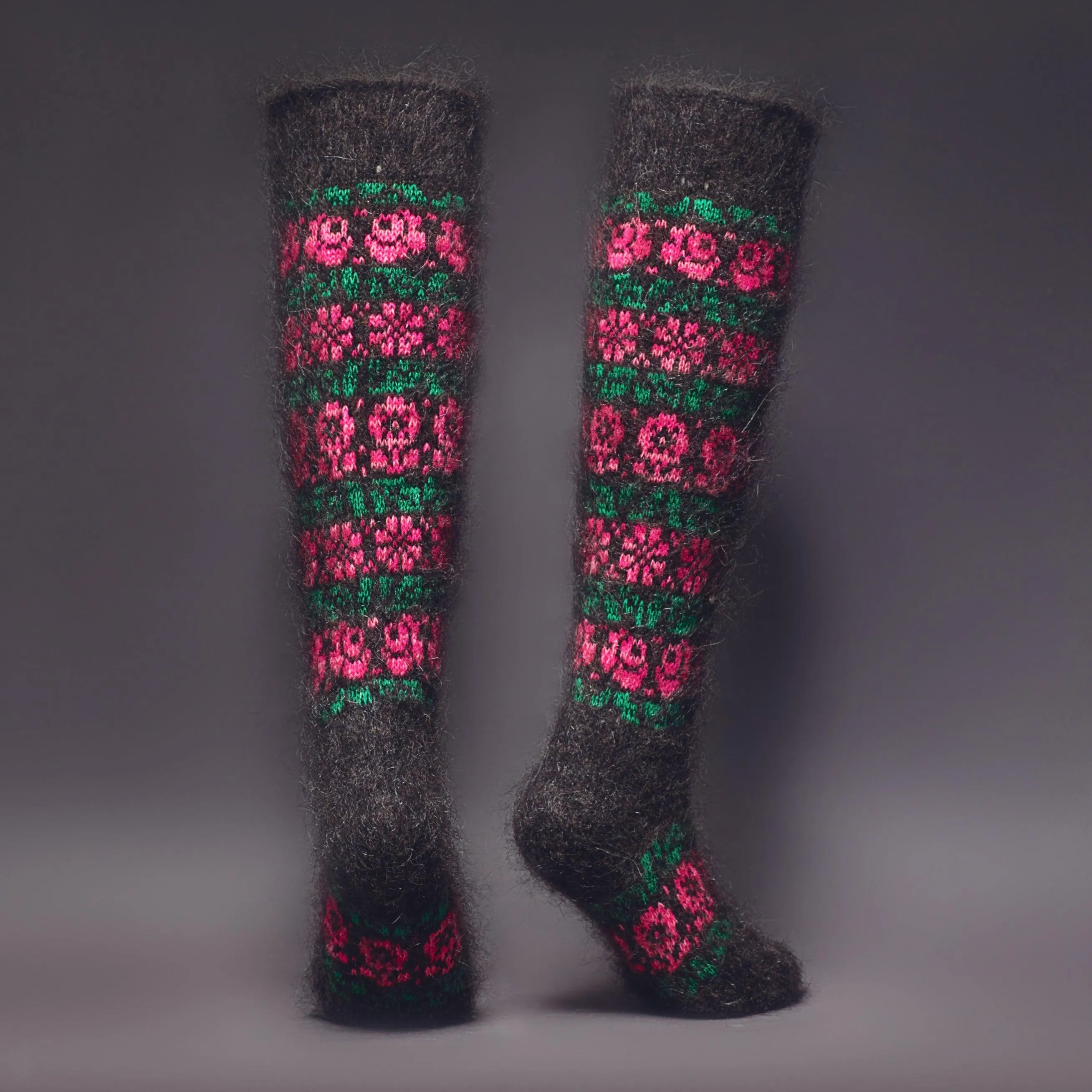 Women's Bountiful Blossoms Goat Wool Knee-High Socks