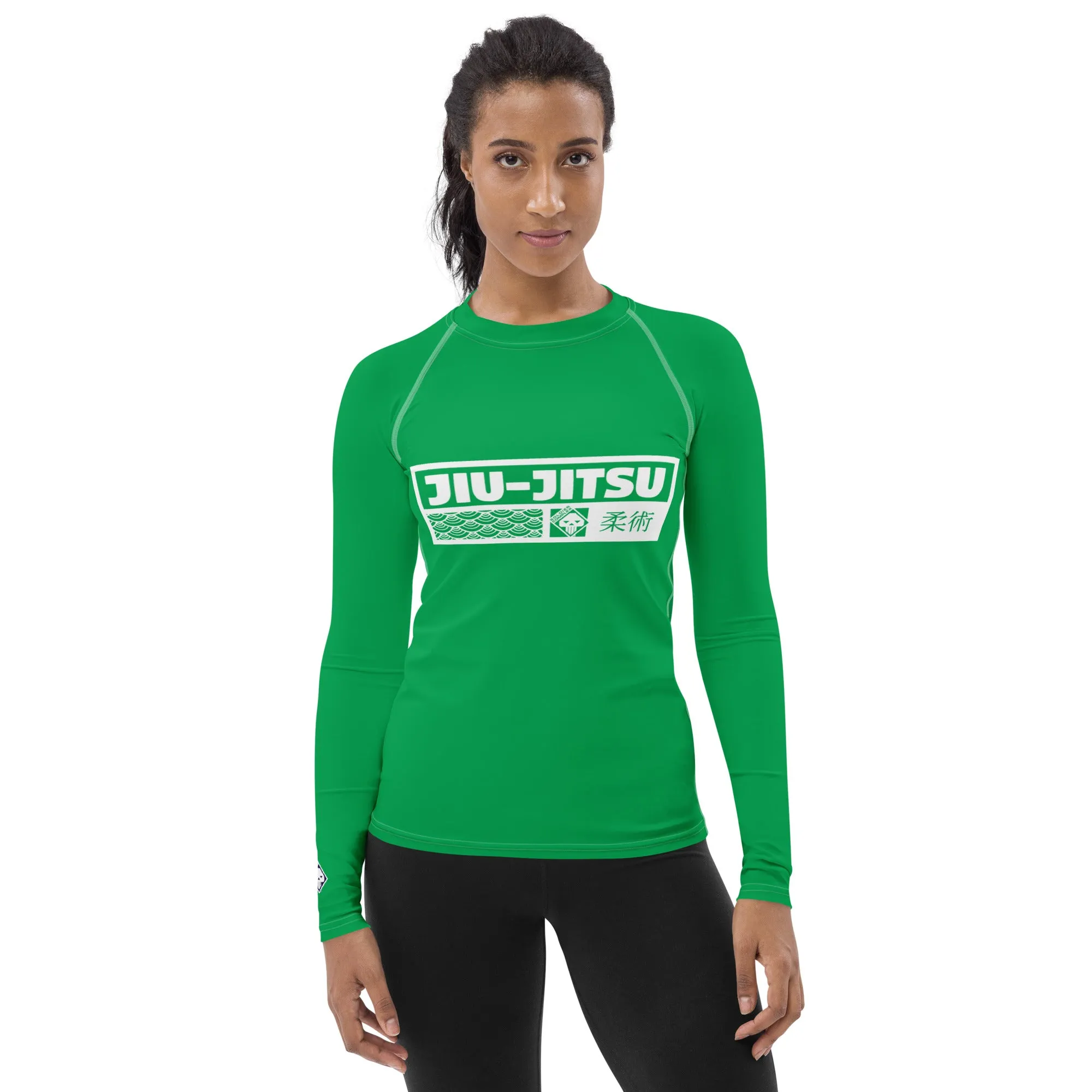 Womens Long Sleeve BJJ Rash Guard - Jiu-Jitsu 009 - Jade