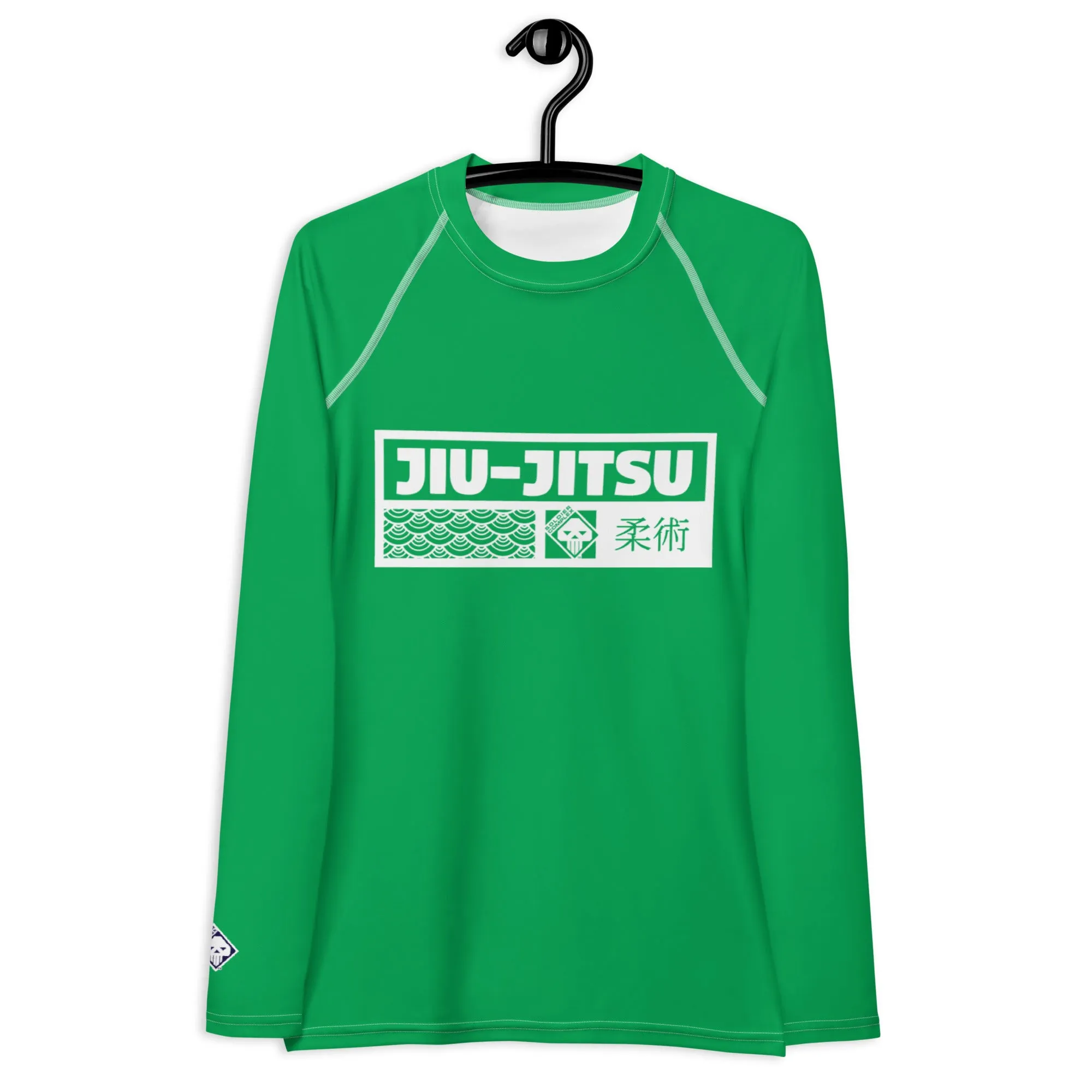 Womens Long Sleeve BJJ Rash Guard - Jiu-Jitsu 009 - Jade