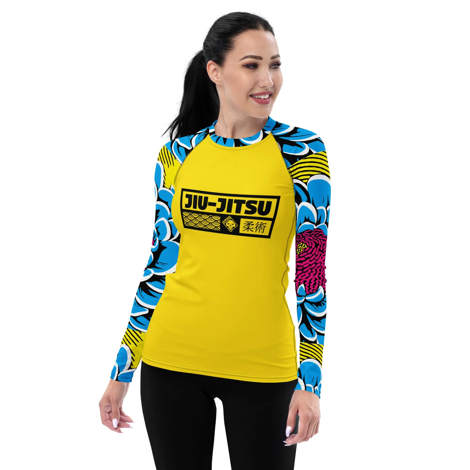 Womens Long Sleeve BJJ Rash Guard - Jiu-Jitsu 019 - Dahlia 002