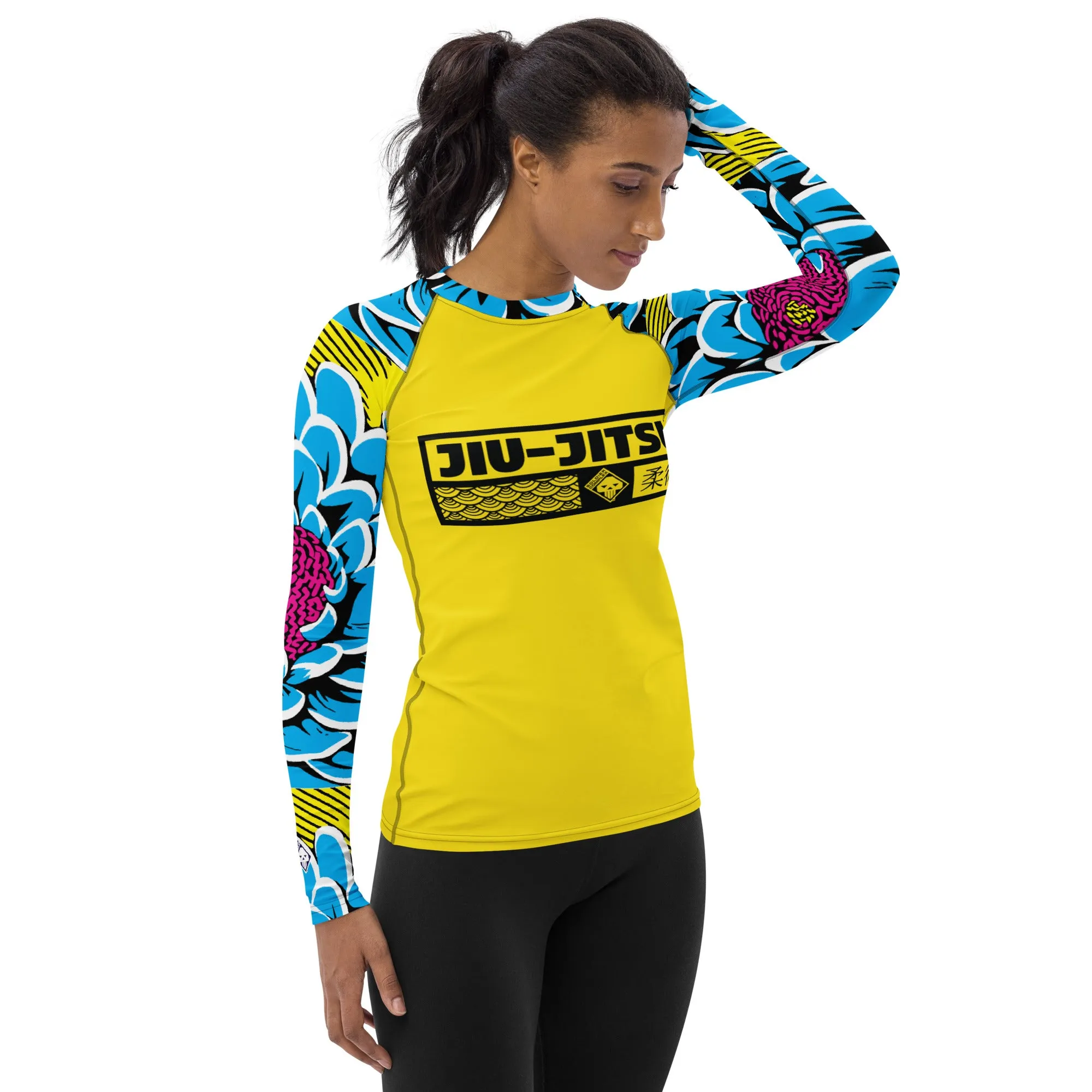 Womens Long Sleeve BJJ Rash Guard - Jiu-Jitsu 019 - Dahlia 002