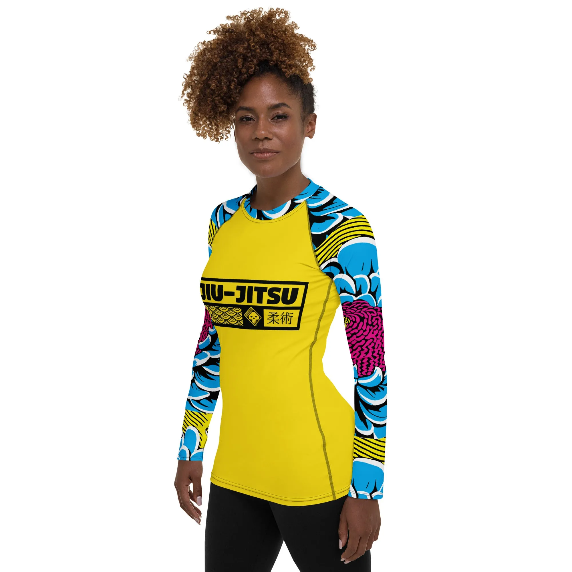 Womens Long Sleeve BJJ Rash Guard - Jiu-Jitsu 019 - Dahlia 002