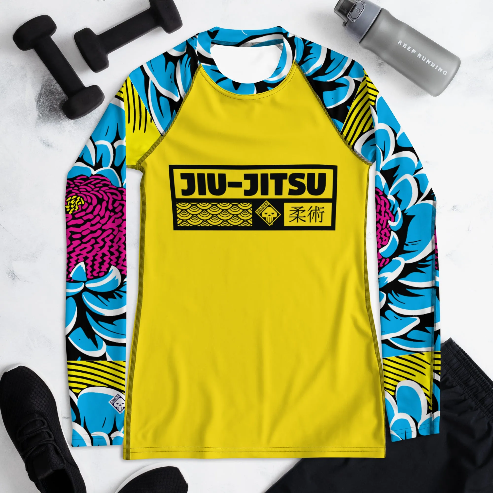 Womens Long Sleeve BJJ Rash Guard - Jiu-Jitsu 019 - Dahlia 002