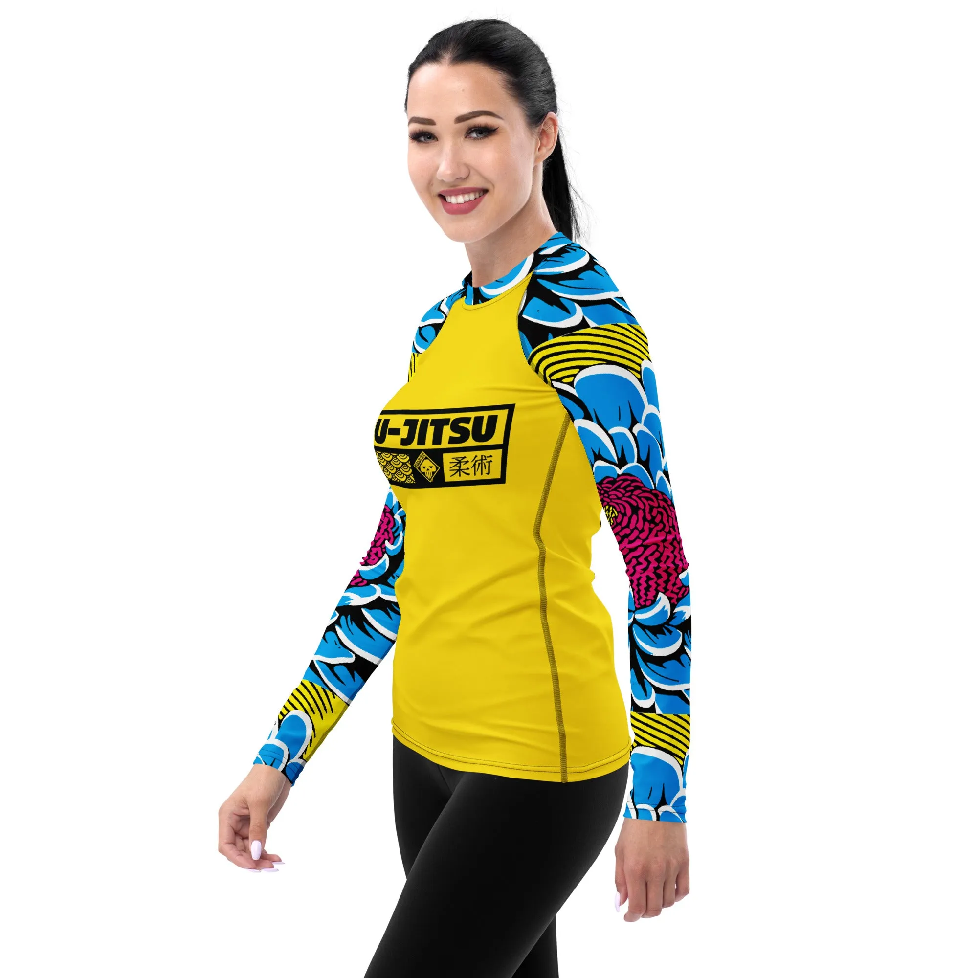 Womens Long Sleeve BJJ Rash Guard - Jiu-Jitsu 019 - Dahlia 002