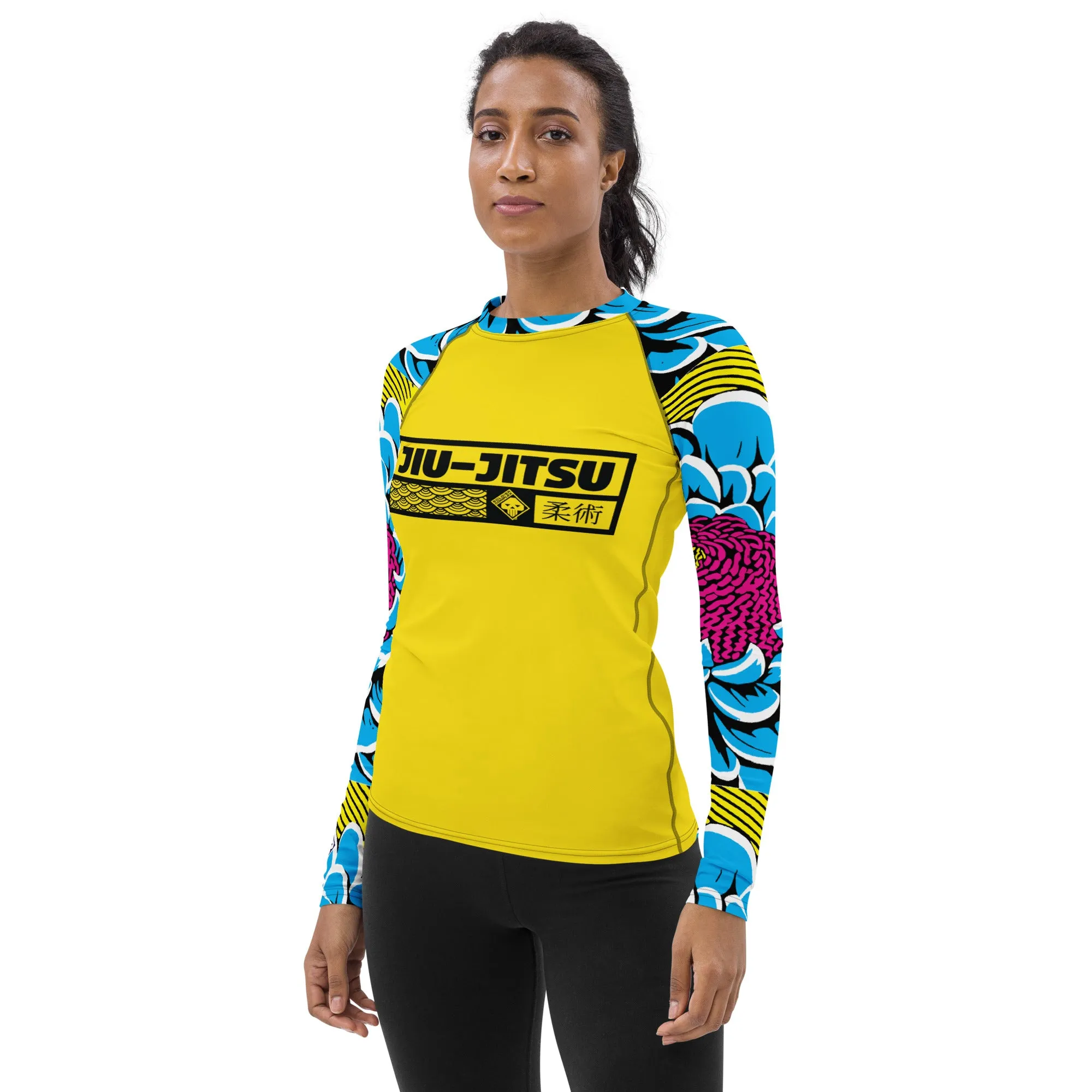 Womens Long Sleeve BJJ Rash Guard - Jiu-Jitsu 019 - Dahlia 002