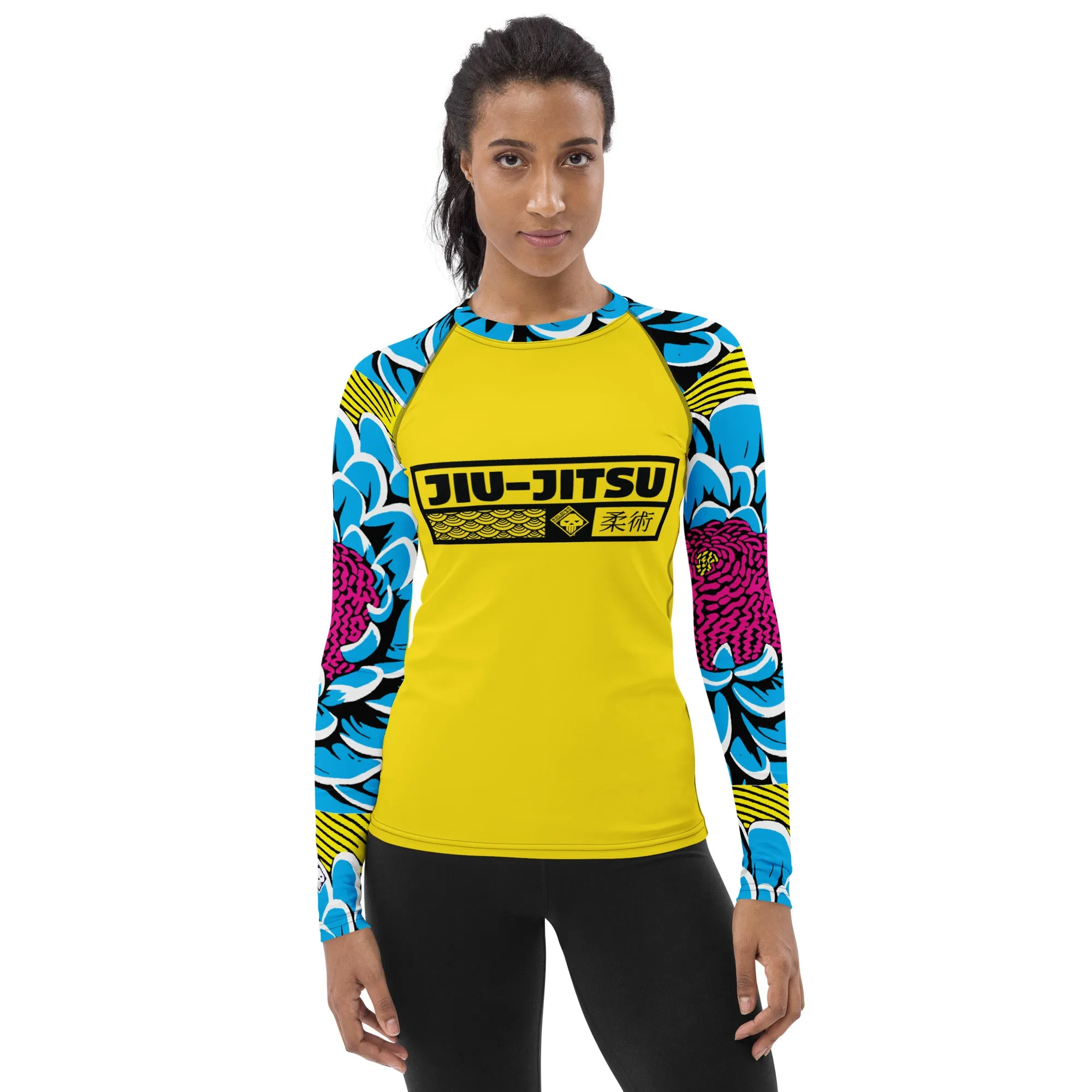 Womens Long Sleeve BJJ Rash Guard - Jiu-Jitsu 019 - Dahlia 002