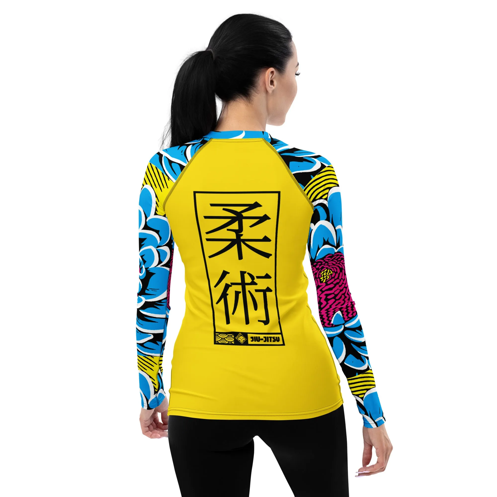 Womens Long Sleeve BJJ Rash Guard - Jiu-Jitsu 019 - Dahlia 002