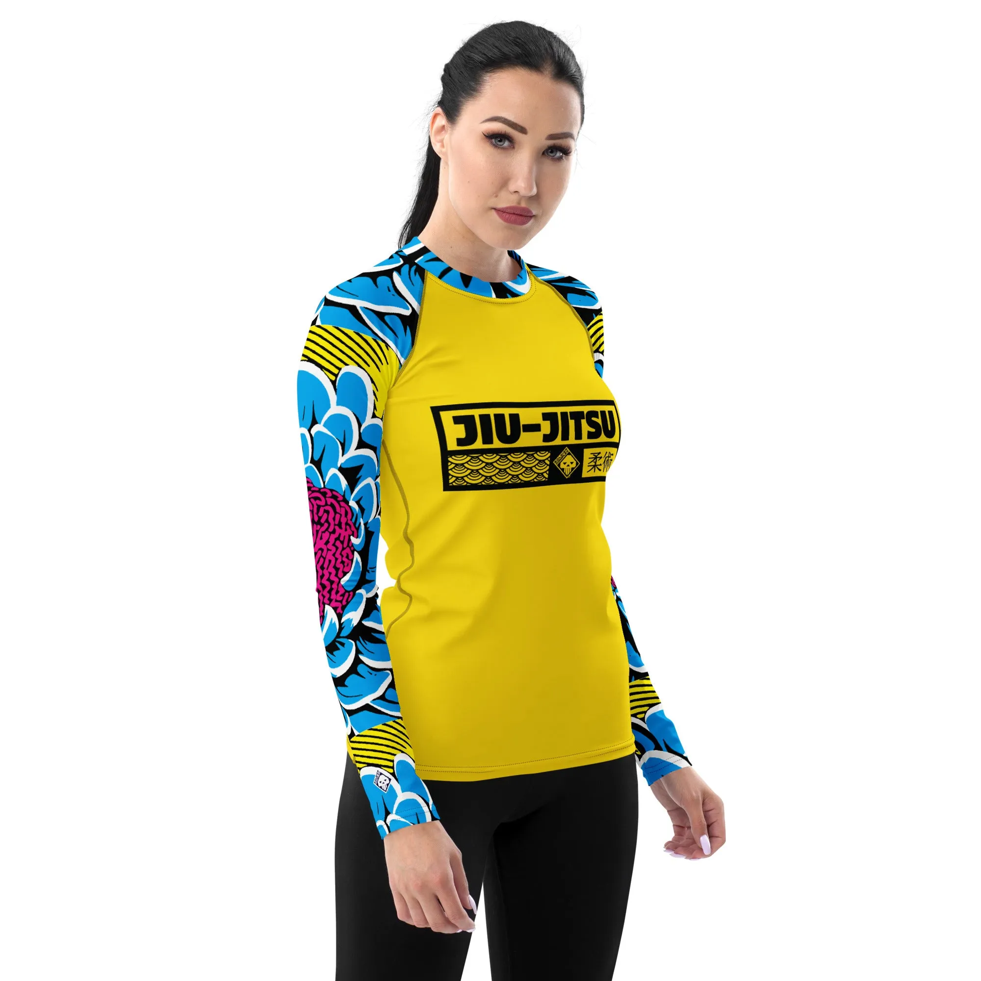 Womens Long Sleeve BJJ Rash Guard - Jiu-Jitsu 019 - Dahlia 002