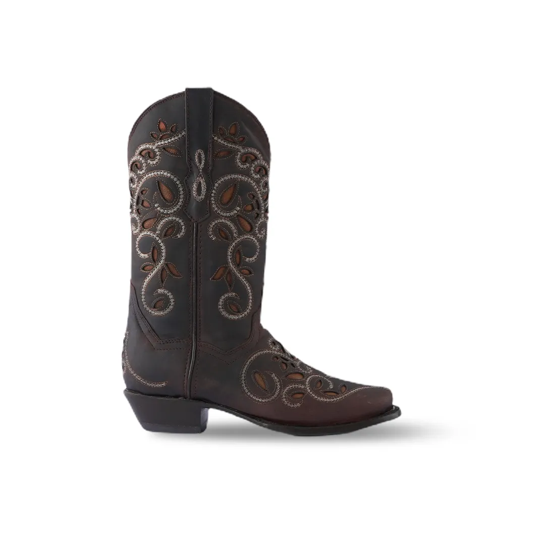 Women's Western Boot Matcat Choco Frontier Toe E722