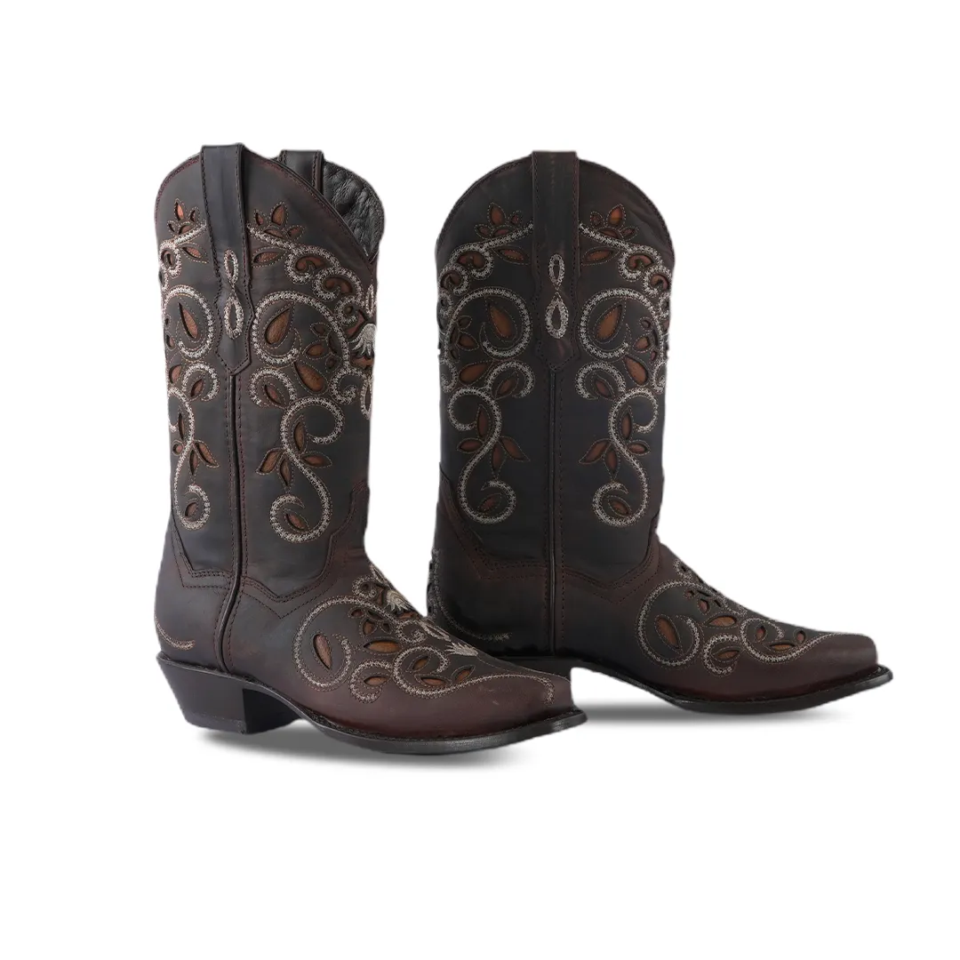 Women's Western Boot Matcat Choco Frontier Toe E722